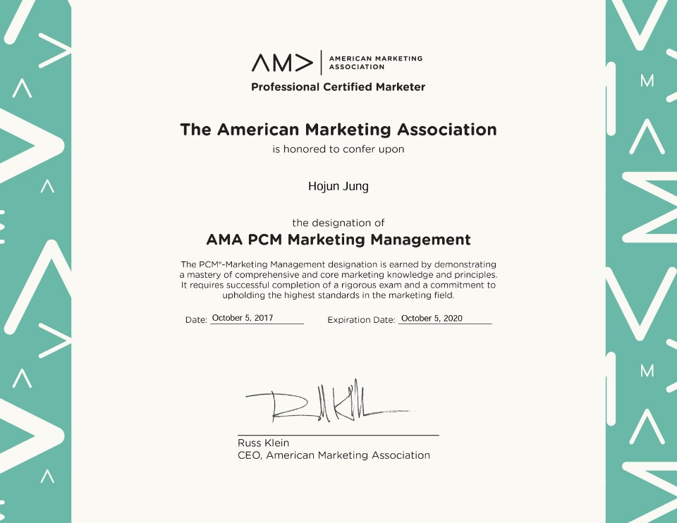 [축] 고려아카데미컨설팅 정호준님 AMA PCM® 합격 - 카페