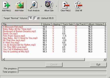 mp3 gain clip track