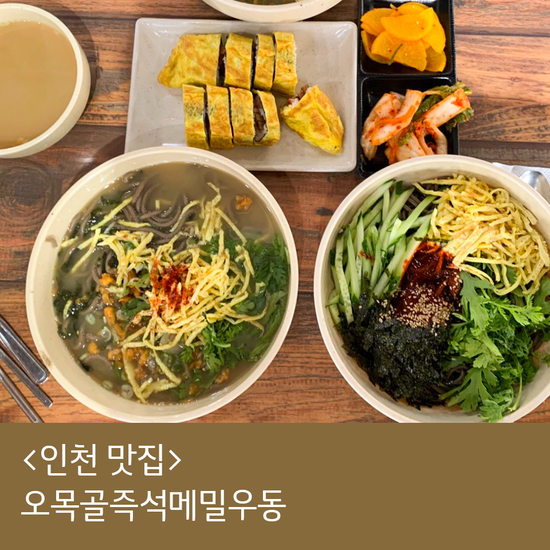 오목골 즉석메밀우동 먹었어요! 우동, 비빔, 계란말이김밥 후기